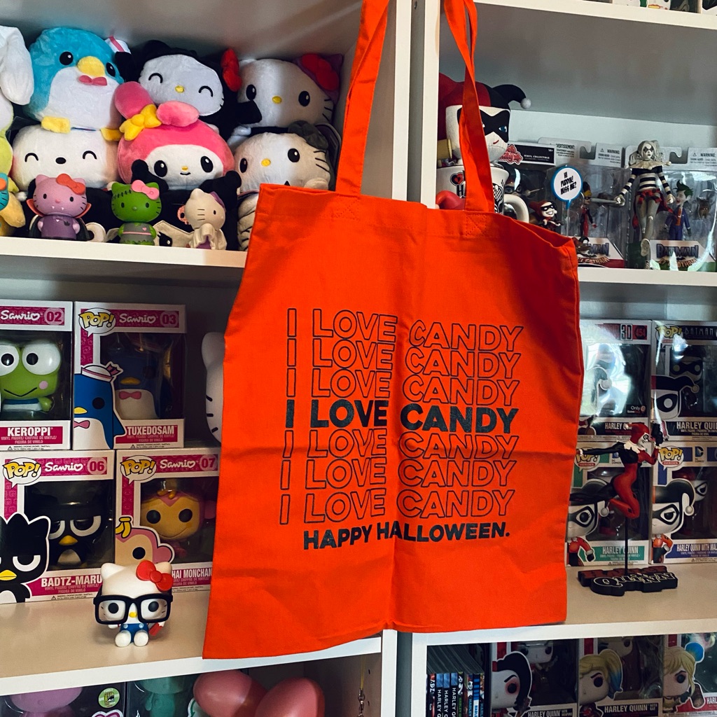 Em & Sprout Halloween “I Love Candy” Tote Bag